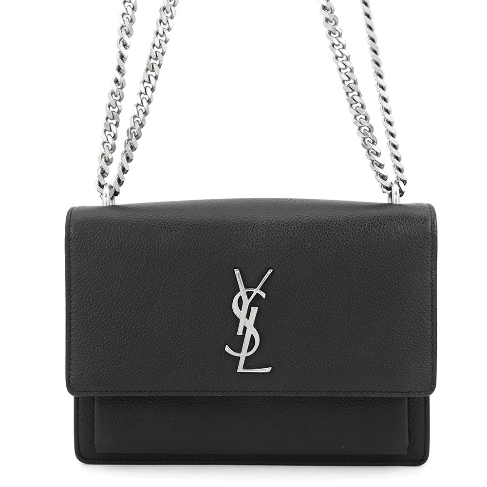 SAINT LAURENT PARIS Sunset Chain Bag Black442906 Leather Size Medium