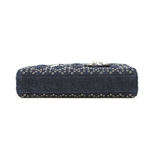 Load image into Gallery viewer, Dior Eyelet Detail Ladies D-JOY 2-Way Bag Navy Denim Size Medium
