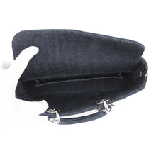 Load image into Gallery viewer, Dior Eyelet Detail Ladies D-JOY 2-Way Bag Navy Denim Size Medium
