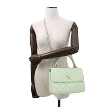 将图像加载到图库查看器中，CHANEL Trendy CC 2way Bag Light GreenA92236 Lambskin
