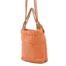 将图像加载到图库查看器中，CHANEL 22 Chain Bag OrangeAS3980 Lambskin Size Mini
