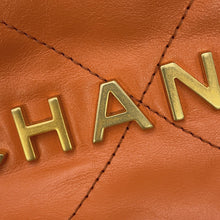 将图像加载到图库查看器中，CHANEL 22 Chain Bag OrangeAS3980 Lambskin Size Mini
