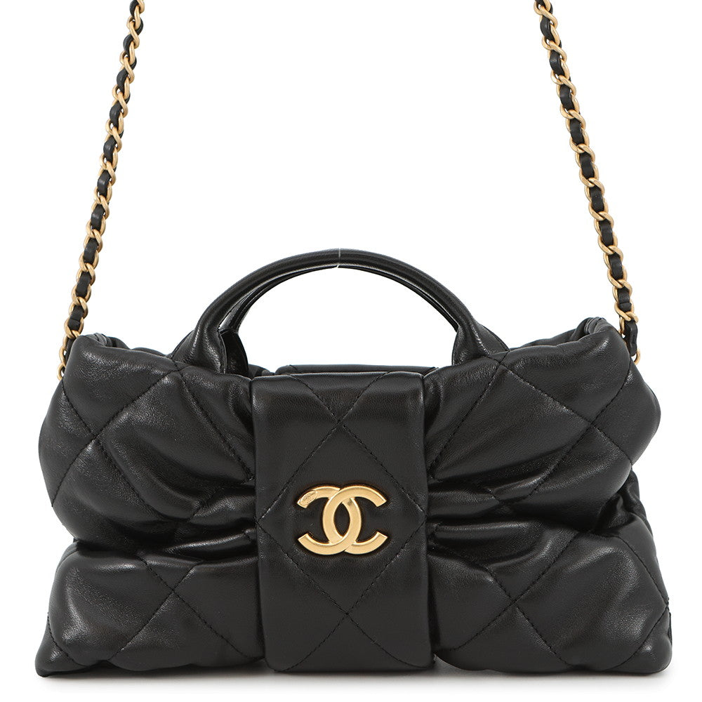 CHANEL Mini Bow Bag BlackAS5849 Shiny Lambskin