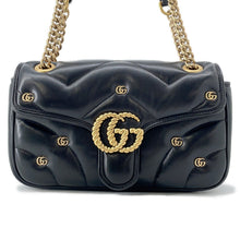 Load image into Gallery viewer, GUCCI GG Marmont Chain Shoulder Bag Black443497 Leather
