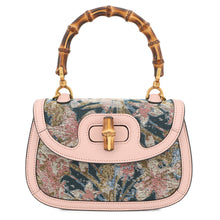 将图像加载到图库查看器中，GUCCI Nishijin-ori HOSOO Bamboo Handbag Pink675797 Leather Size Small
