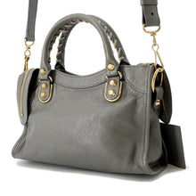 将图像加载到图库查看器中，BALENCIAGA Classic Metal Edge City 2-Way Bag Gray390160 Leather Size Mini
