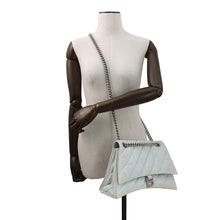 将图像加载到图库查看器中，BALENCIAGA Crash ChainBag Blue716393 Denim Size Medium
