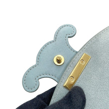 Load image into Gallery viewer, CELINE Cuir Triomphe Buzas Shoulder Bag Light Blue111233 Calf Leather
