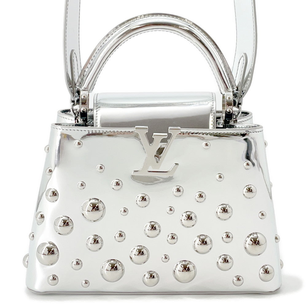 LOUIS VUITTON Capucines Metal Dots SilverM21634 Leather Size BB