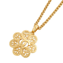 将图像加载到图库查看器中，CHANEL CC Logo Flower Motif Necklace Gold Gold Plated
