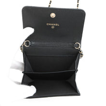 将图像加载到图库查看器中，CHANEL CC Logo Matelasse Chain Wallet Black Caviar Leather/Faux Pearl
