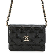 将图像加载到图库查看器中，CHANEL Matelasse ChainClutch Chain Wallet BlackAP4466 Shiny Lambskin
