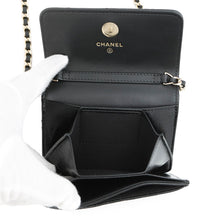 将图像加载到图库查看器中，CHANEL Matelasse ChainClutch Chain Wallet BlackAP4466 Shiny Lambskin
