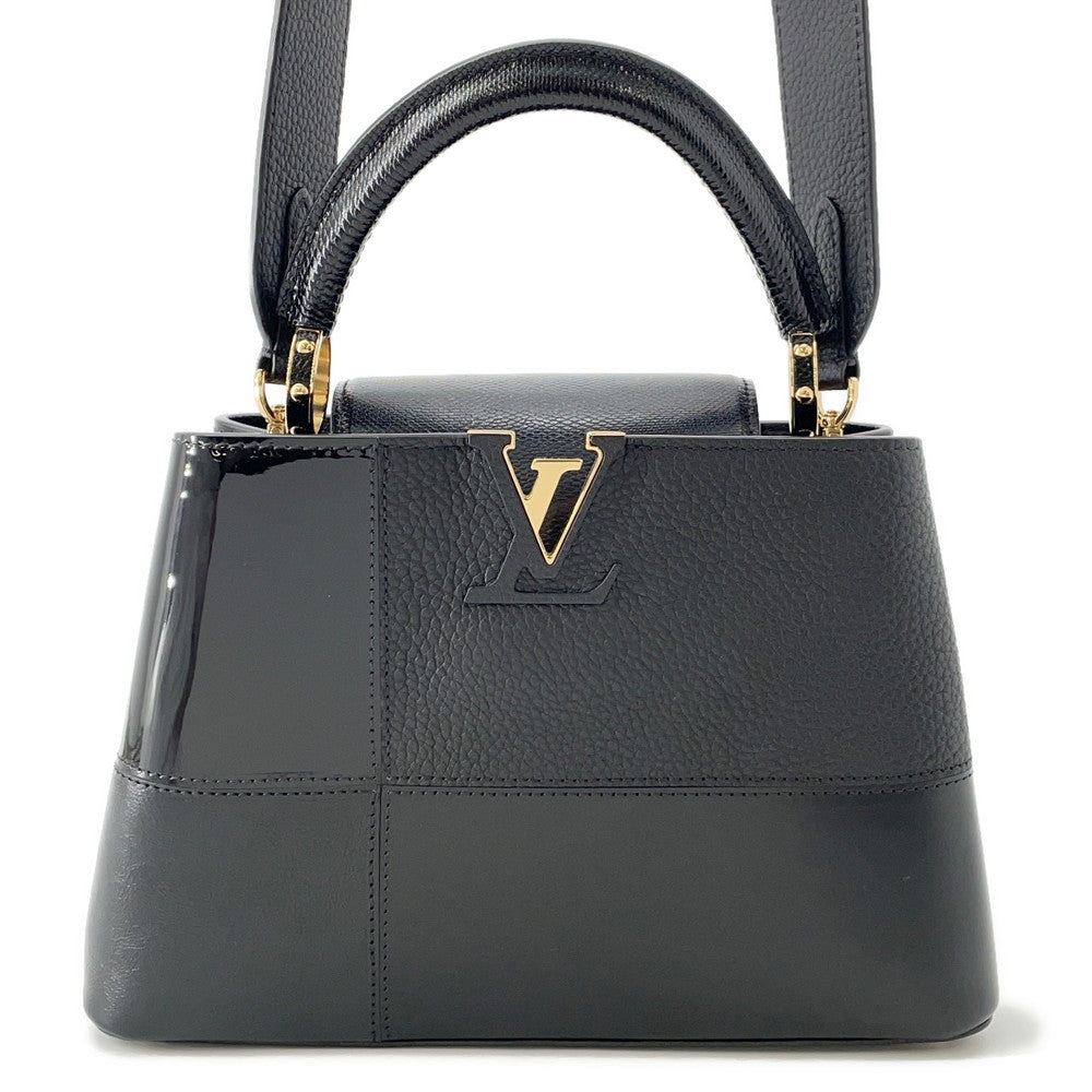 LOUIS VUITTON Capucines NoirM59269 Enamel Leather Size BB
