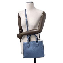 将图像加载到图库查看器中，LOUIS VUITTON Onthego Navy BlueM58956 Monogram Empreinte Leather Grain Leather Size PM
