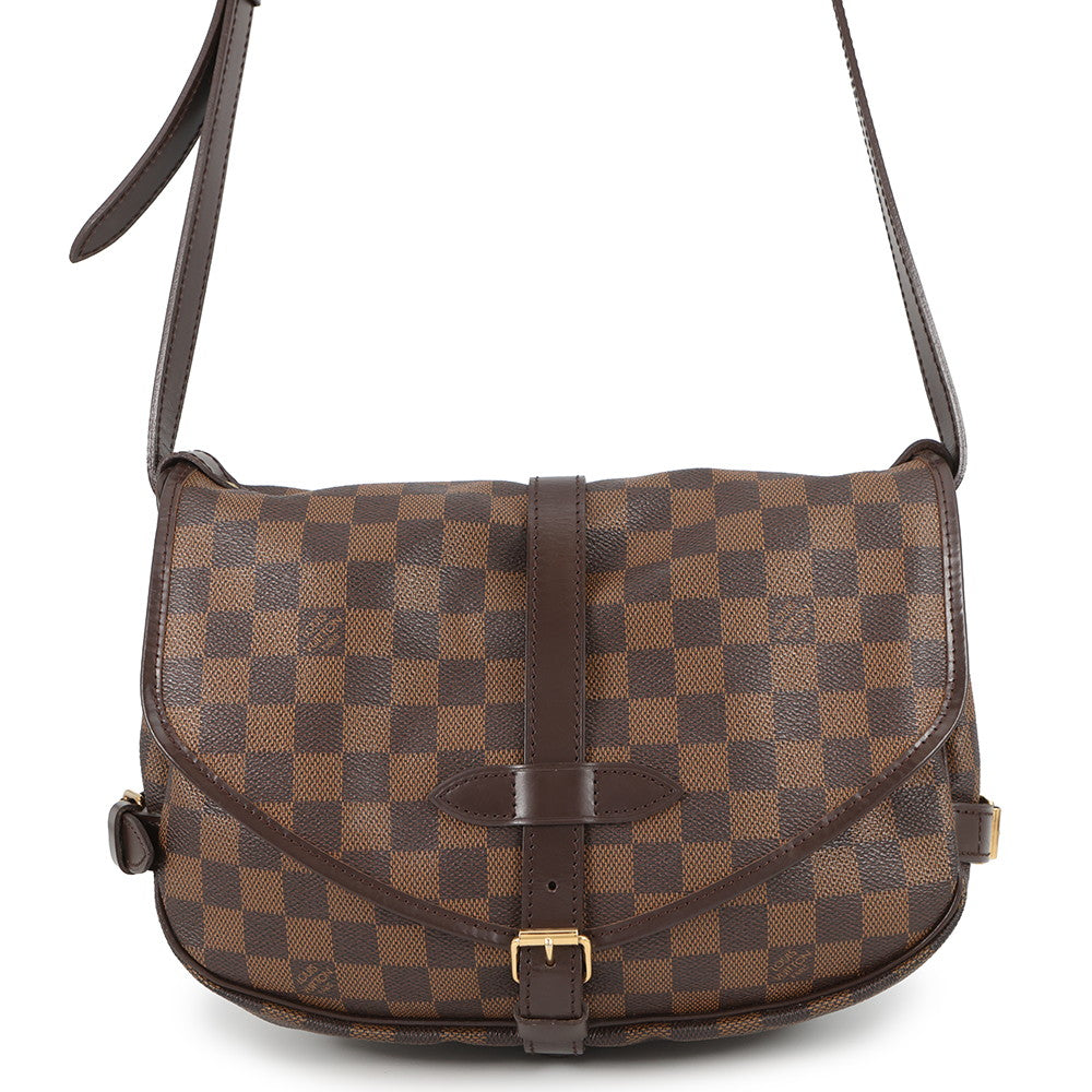 LOUIS VUITTON Saumur RedN48081 Damier Ebene Canvas Size 30
