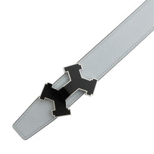 将图像加载到图库查看器中，HERMES Street H Belt Size 95 Etain/Gris Pale Epsom
