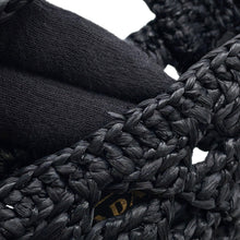 将图像加载到图库查看器中，PRADA Crochet Tote Bag Black1BG494 Straw
