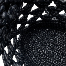 将图像加载到图库查看器中，PRADA Crochet Tote Bag Black1BG494 Straw
