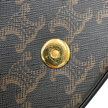 将图像加载到图库查看器中，CELINE Triomphe Tabu SLG 2WAY Clutch Shoulder Bag Tan10I592 PVC Leather
