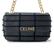 将图像加载到图库查看器中，CELINE Mono Chrome ChainShoulder Bag Black111273FCK Leather
