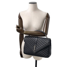 将图像加载到图库查看器中，SAINT LAURENT PARIS College 2WAY ChainShoulder Bag Black600278 Leather
