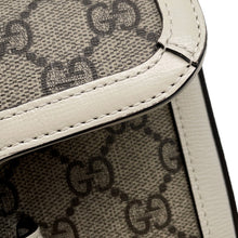 将图像加载到图库查看器中，GUCCI GG Supreme Horsebit Shoulder Bag Beige/Ivory658574 PVC Leather
