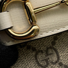 将图像加载到图库查看器中，GUCCI GG Supreme Horsebit Shoulder Bag Beige/Ivory658574 PVC Leather
