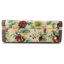 将图像加载到图库查看器中，GUCCI Flora Double G Trunk Beige/Multicolor722179 Canvas Leather Size Medium
