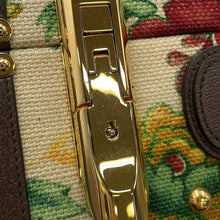 Load image into Gallery viewer, GUCCI Flora Double G Trunk Beige/Multicolor722179 Canvas Leather Size Medium
