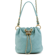 将图像加载到图库查看器中，CHANEL Matelasse Drawstring 2WAY ChainShoulder Bag PowderBlue Lambskin
