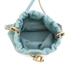 将图像加载到图库查看器中，CHANEL Matelasse Drawstring 2WAY ChainShoulder Bag PowderBlue Lambskin
