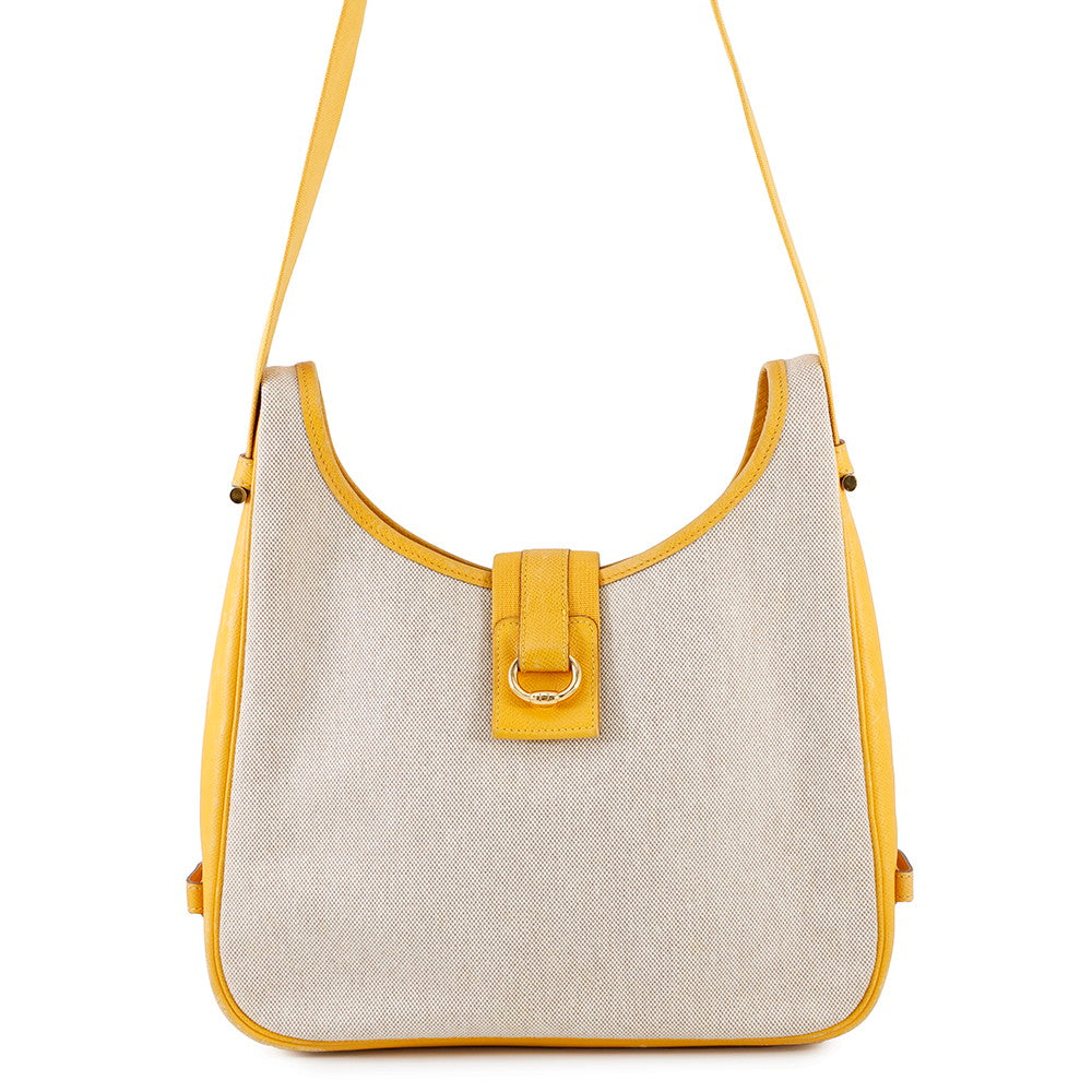 HERMES Sako Jaune/Natural Toile H Courchevel