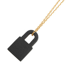 Load image into Gallery viewer, HERMES O&#39;Kelly Pendant Size PM Black Gold Plated Leather
