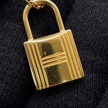 Load image into Gallery viewer, HERMES O&#39;Kelly Pendant Size PM Black Gold Plated Leather

