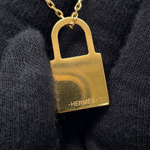 Load image into Gallery viewer, HERMES O'Kelly Pendant Size PM Black Gold Plated Leather
