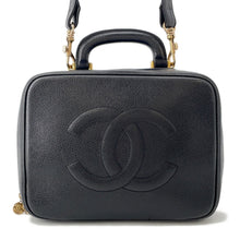 将图像加载到图库查看器中，CHANEL CC Logo 2WAY Vanity Bag BlackA07061 Caviar Leather
