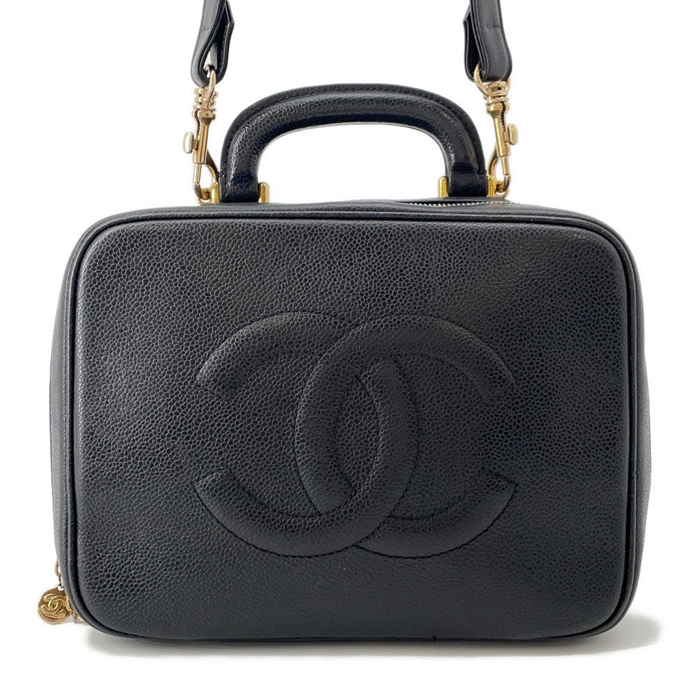 CHANEL CC Logo 2WAY Vanity Bag BlackA07061 Caviar Leather