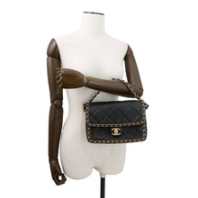将图像加载到图库查看器中，CHANEL Matelasse Flap Shoulder BlackAS5089 Lambskin
