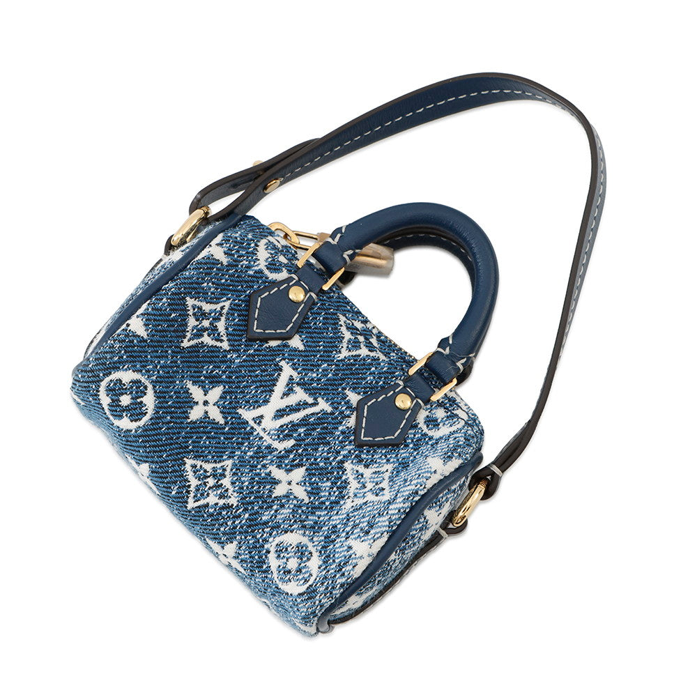 LOUIS VUITTON Bijoux Sac Micro Speedy Denim BlueM00546 Monogram Denim