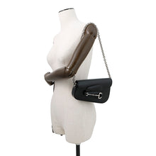 将图像加载到图库查看器中，GUCCI GUCCI Horsebit1955 2WAYBag Black774209 Leather Size Mini
