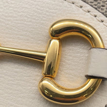 将图像加载到图库查看器中，GUCCI Horsebit 1955 Chain Wallet Beige/White621888 PVC/Leather
