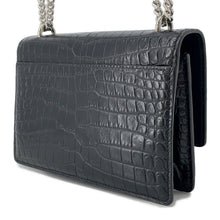 将图像加载到图库查看器中，SAINT LAURENT PARIS Sunset Chain wallet Black452157 Croco embossed leather
