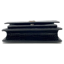 将图像加载到图库查看器中，SAINT LAURENT PARIS Sunset Chain wallet Black452157 Croco embossed leather
