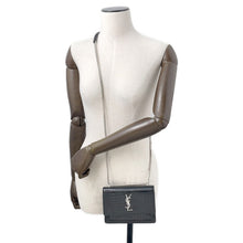 将图像加载到图库查看器中，SAINT LAURENT PARIS Sunset Chain wallet Black452157 Croco embossed leather
