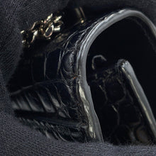 将图像加载到图库查看器中，SAINT LAURENT PARIS Sunset Chain wallet Black452157 Croco embossed leather
