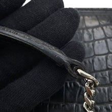 将图像加载到图库查看器中，SAINT LAURENT PARIS Sunset Chain wallet Black452157 Croco embossed leather
