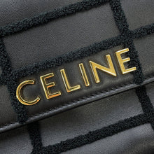 将图像加载到图库查看器中，CELINE Mono Chrome Chainshoulder Black111273FCK.38NO Leather pile
