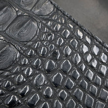 将图像加载到图库查看器中，CELINE Trapeze Black Crocodile Embossed Leather Leather Suede
