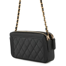 将图像加载到图库查看器中，CHANEL Boy Chanel Chain Wallet BlackA84069 Caviar Leather
